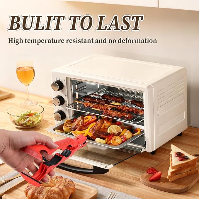 3-in-1 Hot Plate Gripper Tongs, Multi-Angle Bowl Holder Clip, Anti-Scald Kitchen Tool with Lock