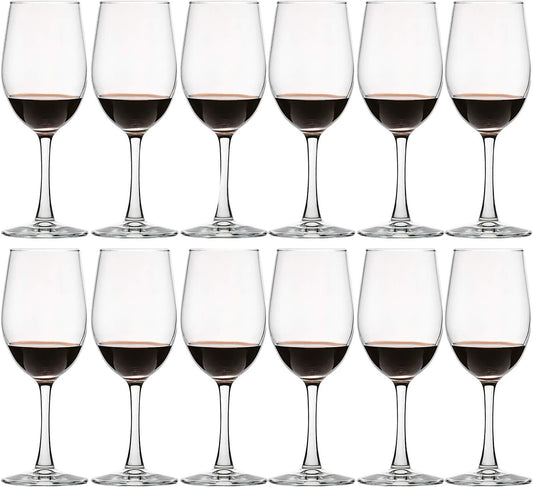 UMI UMIZILI 12 Ounce - Set of 12, Classic Durable Red/White Wine Glasses For Party