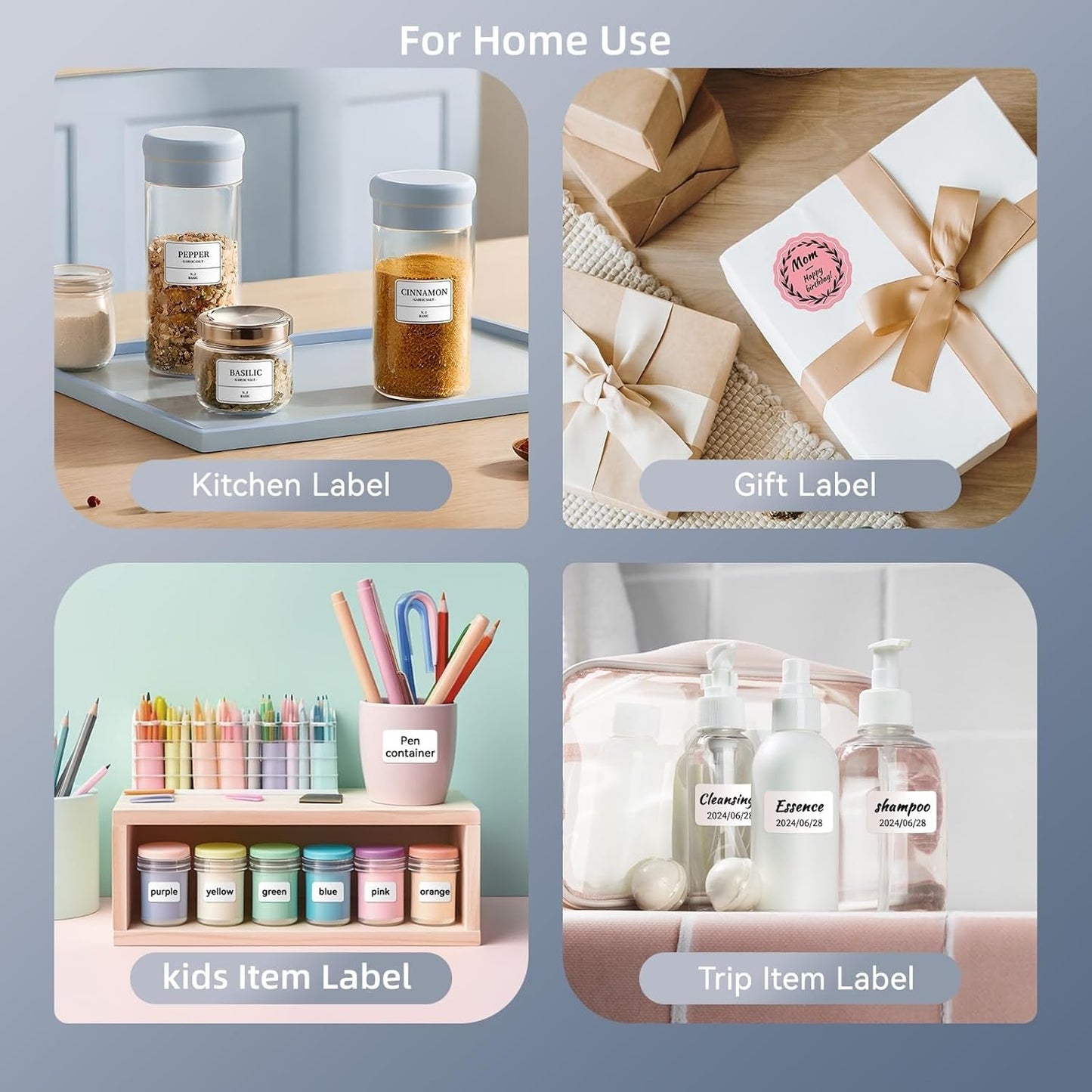 NIIMBOT B1 Label Maker with Tapes, 2 Inch Portable Thermal Label Printer for Home School Office Small Business, Address, Bakery, Crafts, Retail, Support Smartphones & PC，Dark Blue