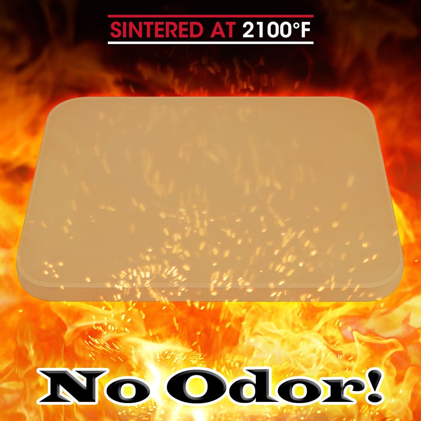 Unicook 15 x 12 Inch Pizza Stone for Oven and Grill, Cordierite Rectangular Baking Stone, Thermal Shock Resistant, Ideal for Baking Crispy Pizzas, Bread and Cookies