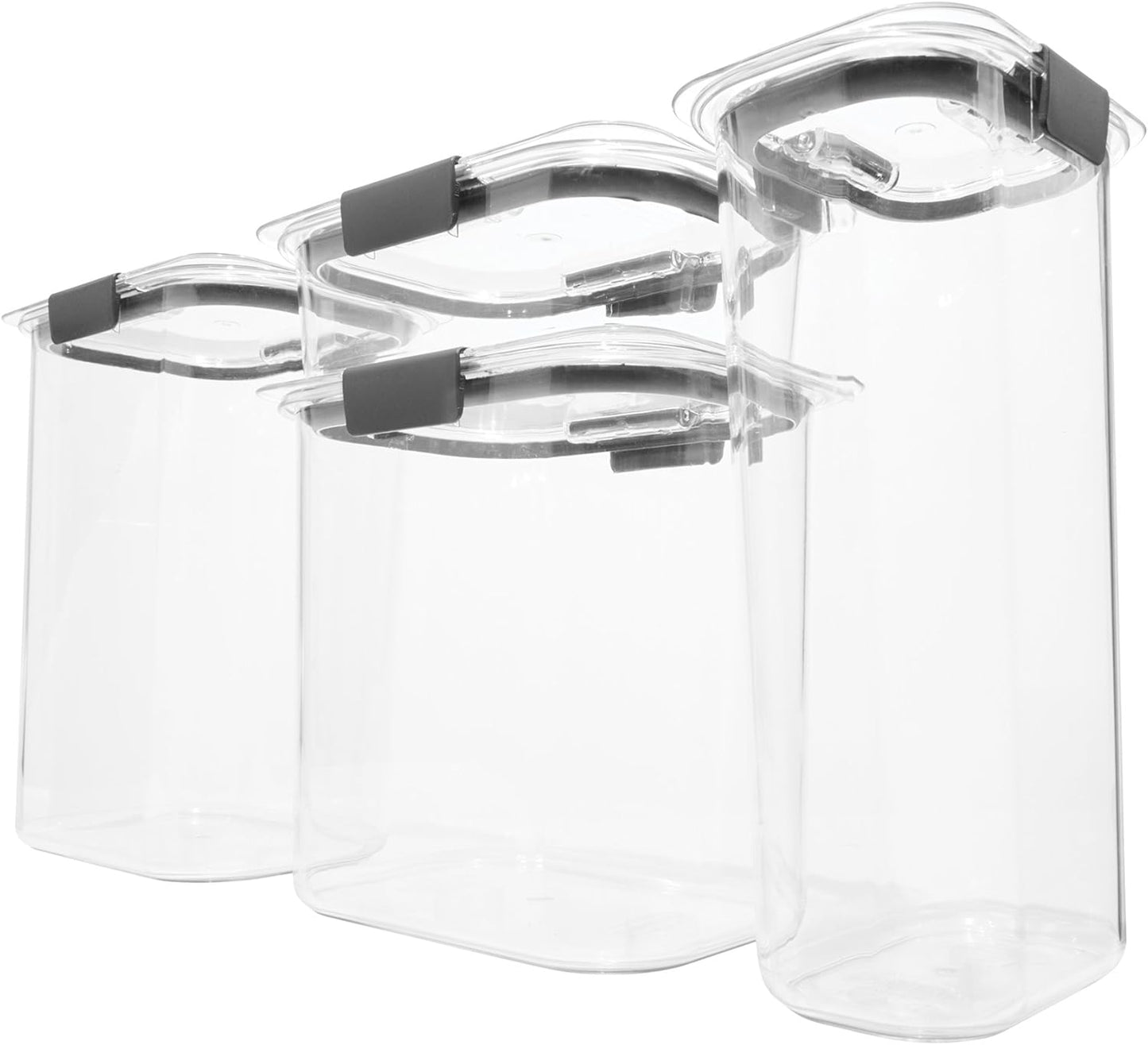 Rubbermaid Brilliance Pantry Food Storage Container Set, BPA-Free, Airtight & Leak-Proof, Clear, 8-Piece, Dishwasher Safe