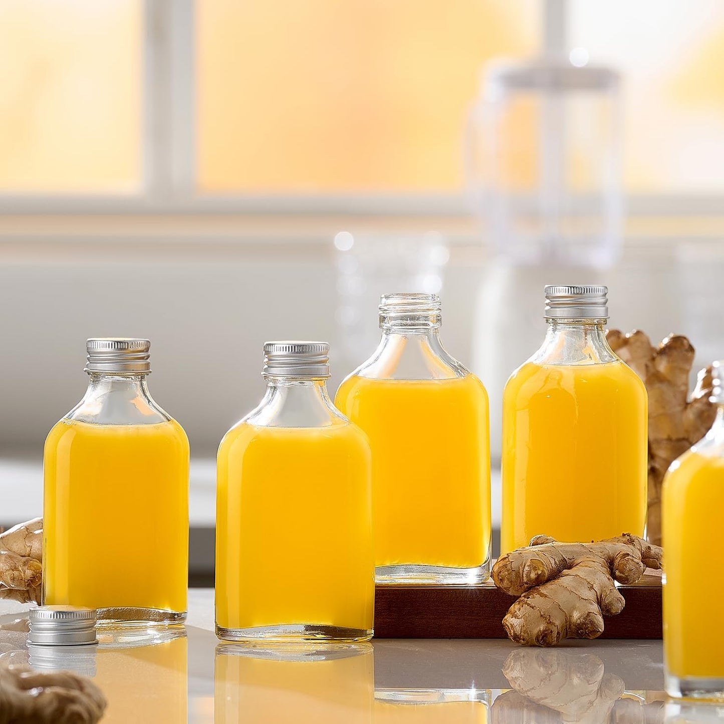 Danmu Flask 6 oz,Mini Liquor Bottles,Glass Flask for Liquor,Small Bottles for Liquids,Small Glass Bottles for Homemade Juice,Sauces,Extracts,Oil,Cider,Syrups16 Pack