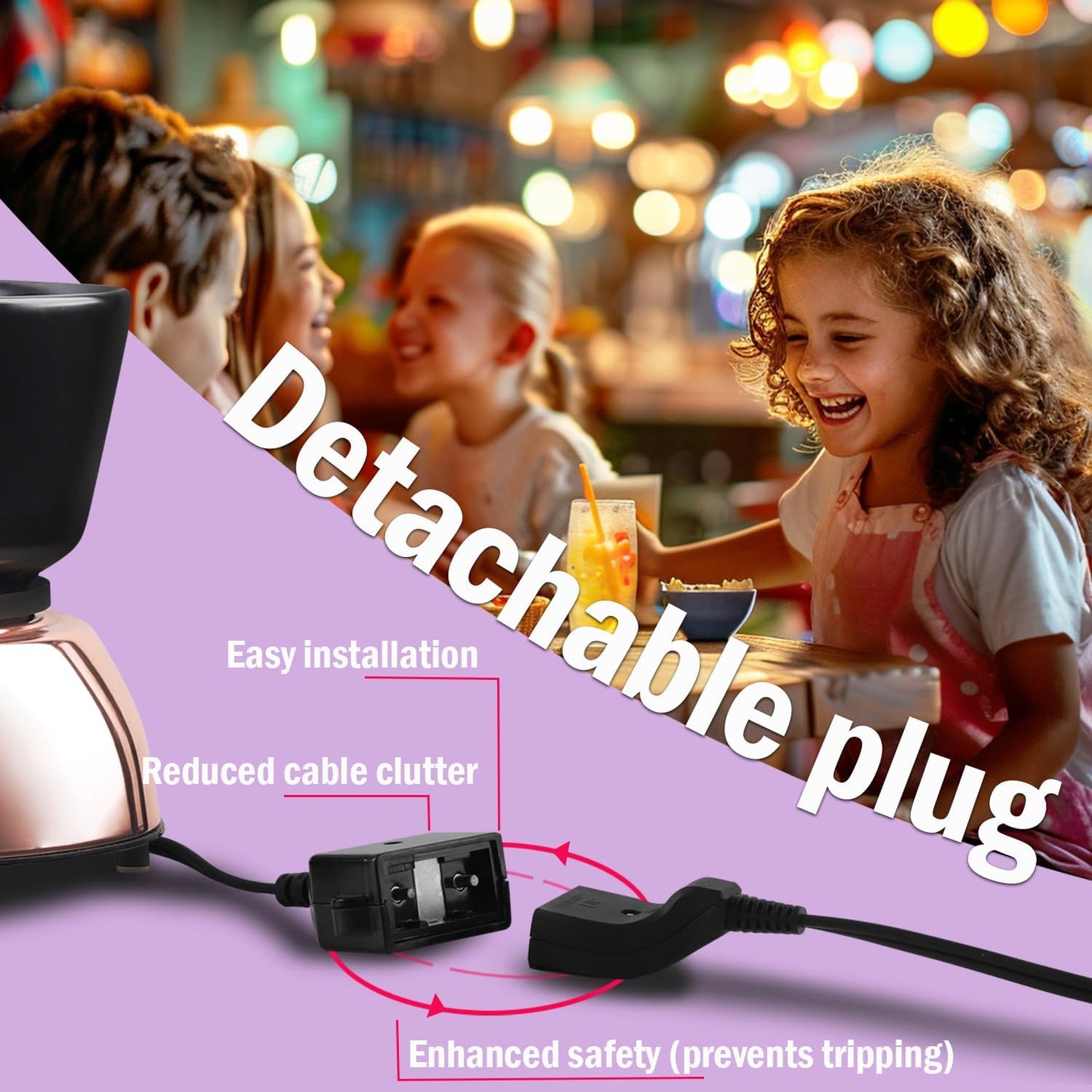 Artestia Swiss Design 2-QT Electric Fondue Pot for Meat, 1500W Ceramic Chocolate Melting Pot with Adjustable Temperature, 6 Fondue Forks, White Ceramic Pot with Rose-Gold Base (Black)