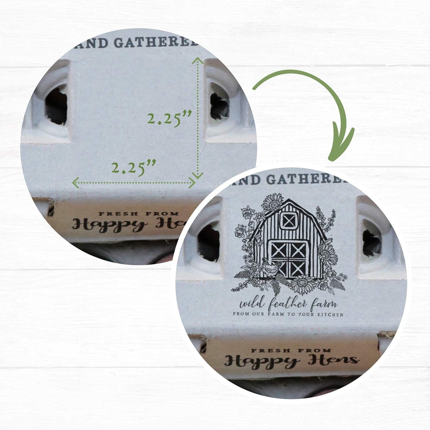 Egg Cartons- Adorable Printed Design for Farm Fresh Eggs, Recycled Paper Cardboard, Sturdy & Reusable, Holds up to XL Chicken Eggs (Blank Stamping, 25)