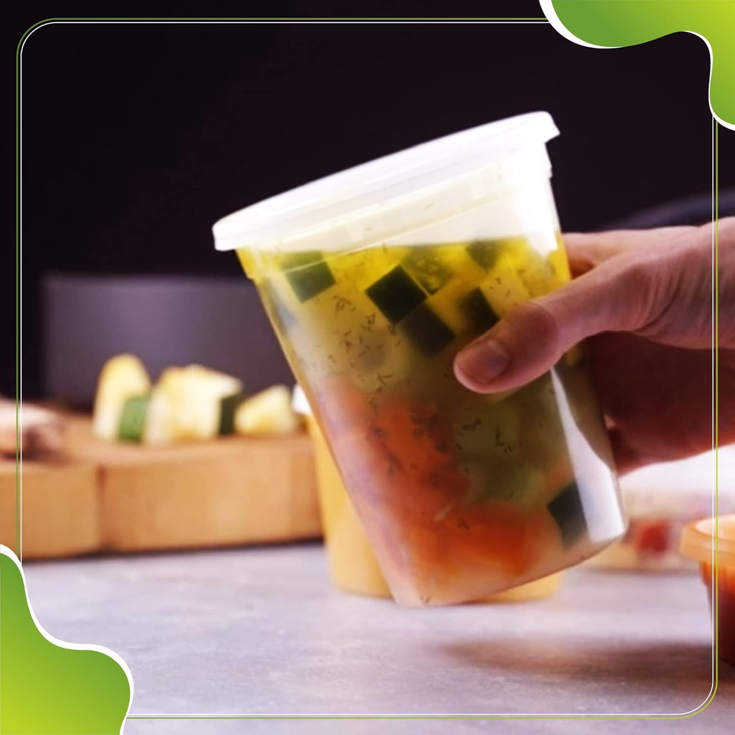 Deli Containers with Leakproof Lids-40 Sets [12sets-8oz, 16sets-16oz, 12sets-32oz] BPA-Free Plastic Microwaveable Clear Food Storage Container Premium Heavy-Duty, Freezer & Dishwasher Safe…