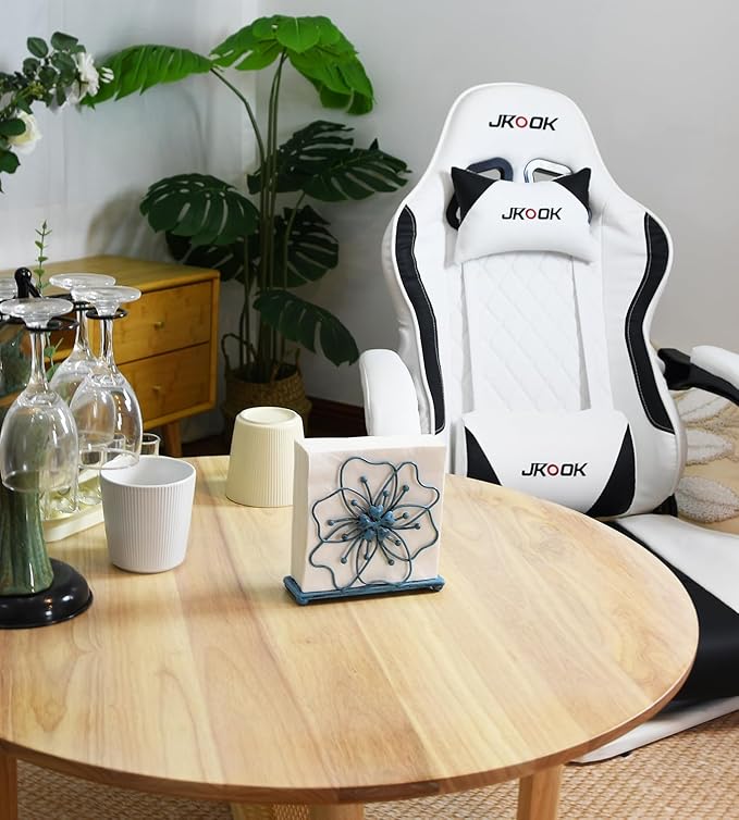 OwlGift Flower Style Napkin Holder, Freestanding Tissue Dispenser, Dining Table Napkin Storage for Home Kitchen Restaurant Picnic Party Wedding Housewarming – Turquoise