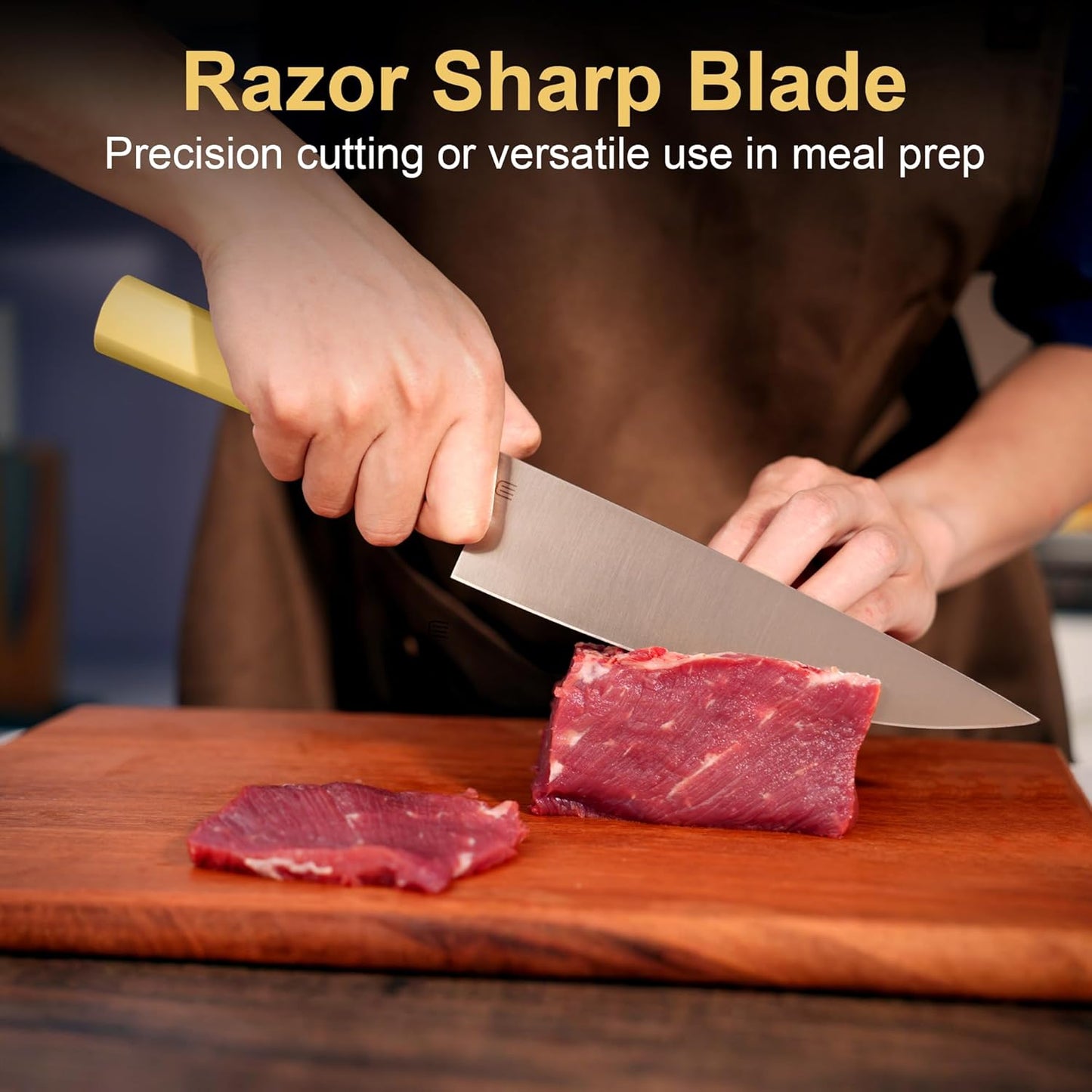 8 Inch Chef Knife, AR-RPM9 Steel & Ergonomic Handle Cooking Knife, Ultra Sharp Professional Kitchen Knife with Gift Box for Home Chefs