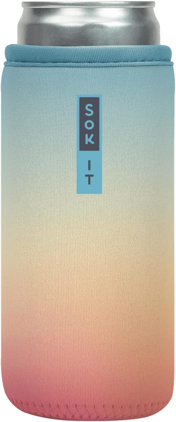 Sok It CanSok Sleeve for Beer & Soda Insulated Neoprene Cover (Daylight, 12oz Slim Can Sleeve)