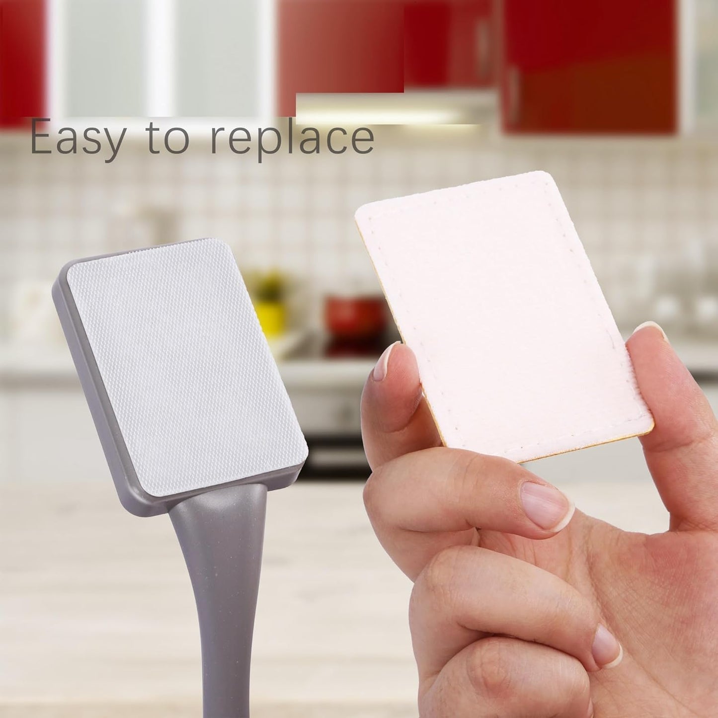 Dish Brush with Handle,Non-Scratch Household Cleaning Brushes Dishwand with 5 Sponge Refills for Pans, Pots, Sink & Tubs,White