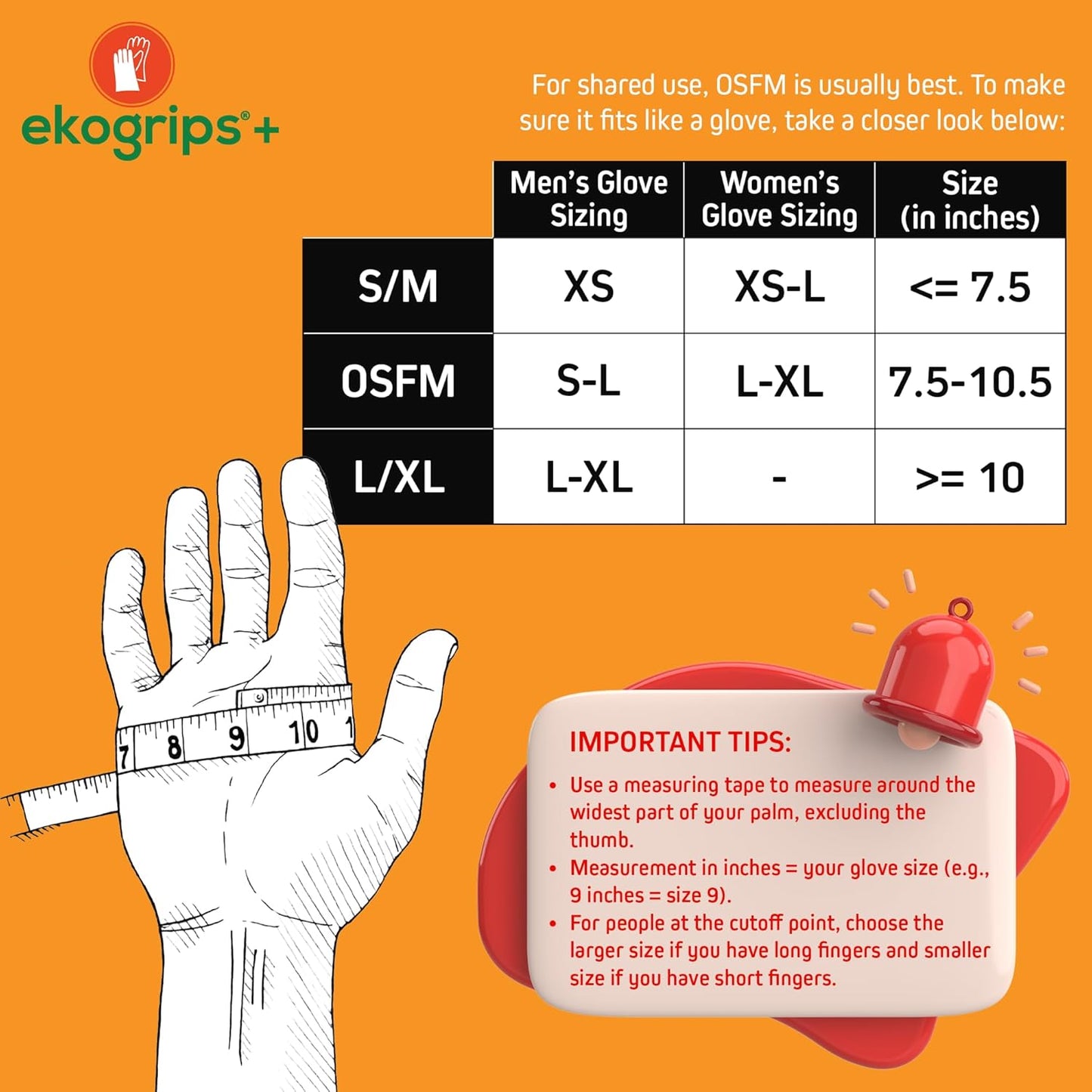 Ekogrips+ Premium Silicone Oven Mitts - Comfy, Waterproof, Heat Resistant BBQ Gloves for Grilling, Long Cuff for Added Protection, 5 Finger Dexterity, 3 Sizes, 4 Colors, L/XL, Orange