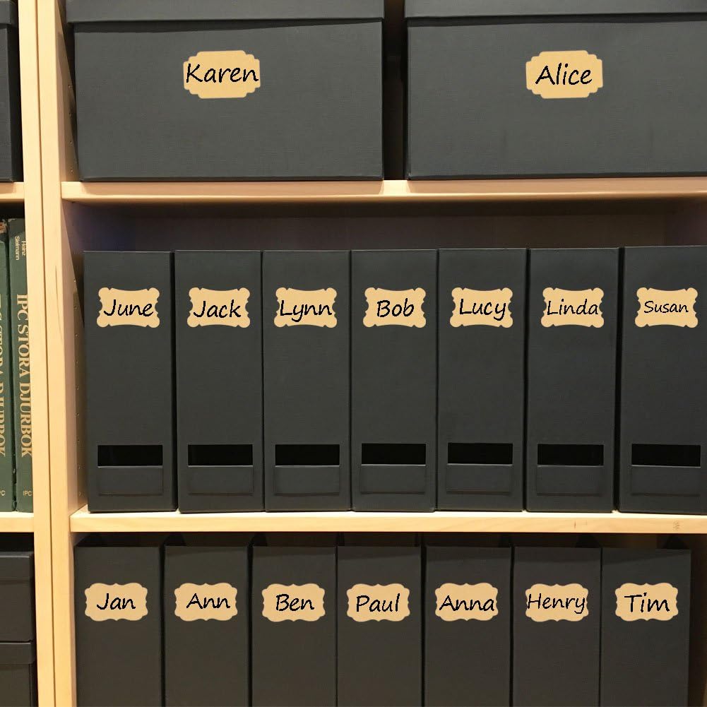 Nardo Visgo Natural Brown Kraft Bottle Labels,Assorted Size Self-Adhesive Removable Kraft Paper Sticker Labels for Essential Oil Bottles,Gift Tags,Mason Jars or Storage Bins,Free Black Marker,192pcs