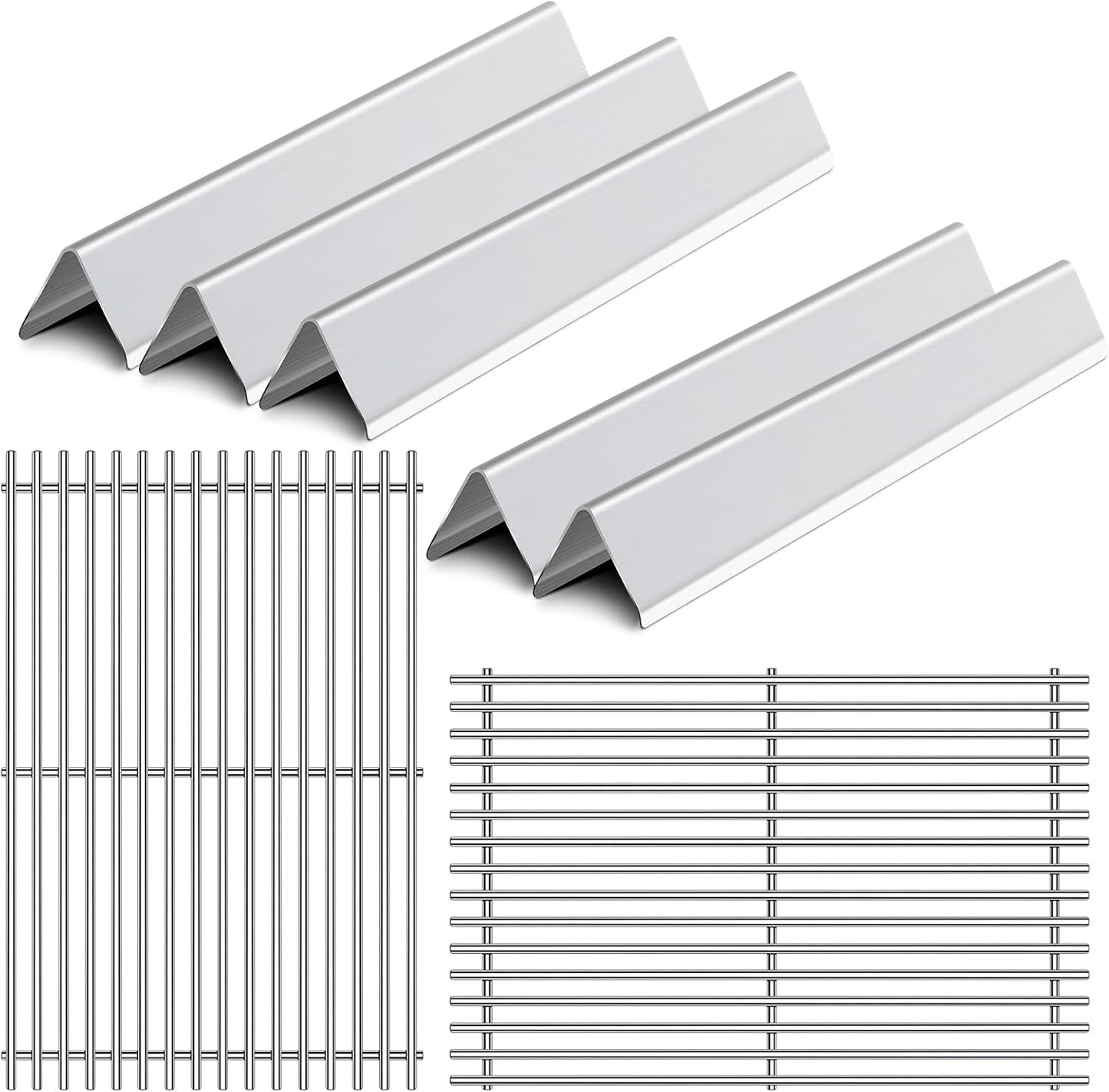 17.4” Grill Grates Replacement for 7536 7525 Weber Spirit Grill E-310, E-320, 300 Series, Weber Genesis Silver B/C, Gold B/C, Platinum B/C, Spirit 700 and 900, Flavorizer Bars Cook Grid Parts