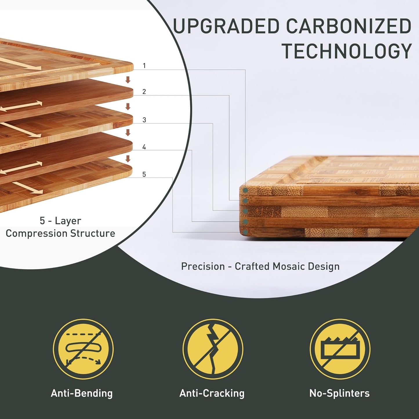 Extra Large Bamboo Cutting Board Non Slip Over Sink Kitchen 2025 First Apartment Essentials Wooden Cutting Board New Home Must Haves Accessories House Warming Decor Housewarming Hostess Host Gifts