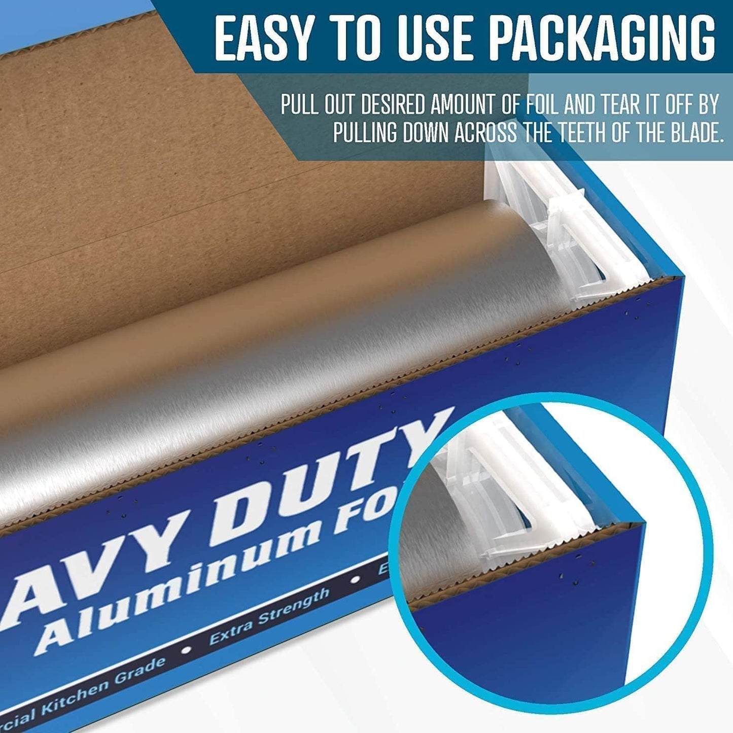 Rhino Aluminum Heavy Duty Aluminum Foil - 18 x 525 sf Roll, 25 Microns Thick - Commercial Grade & Extra Thick, Strong Enough for Food Service Industry (Pack of 1)