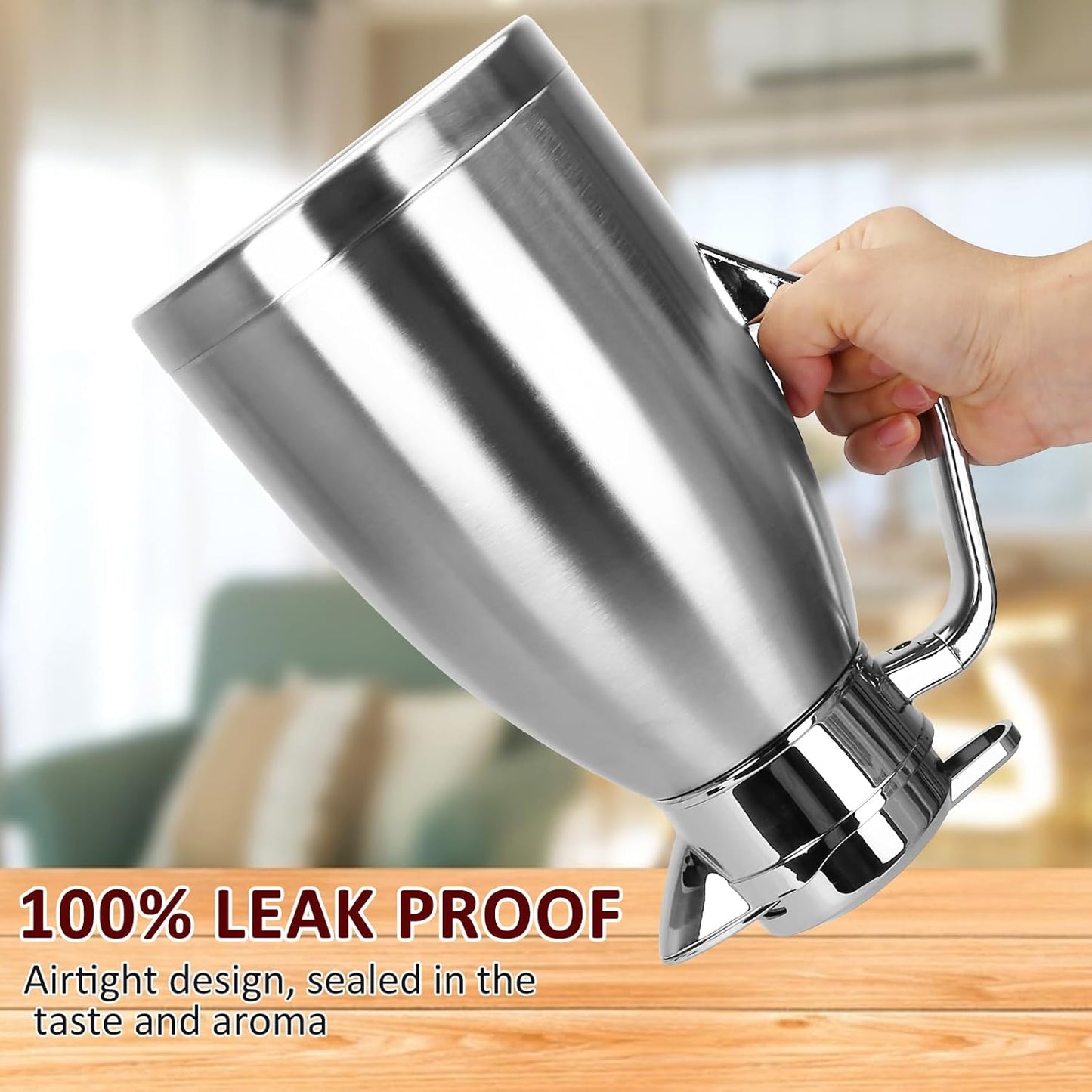 Coffee Carafes for Keeping Hot, ShineMe Stainless Steel Thermal Coffee Carafe with Cleaning Brush, Double Walled Vacuum Coffee Pot，61oz Insulated Tea & Coffee Dispenser, Long Heat/Cold Retention