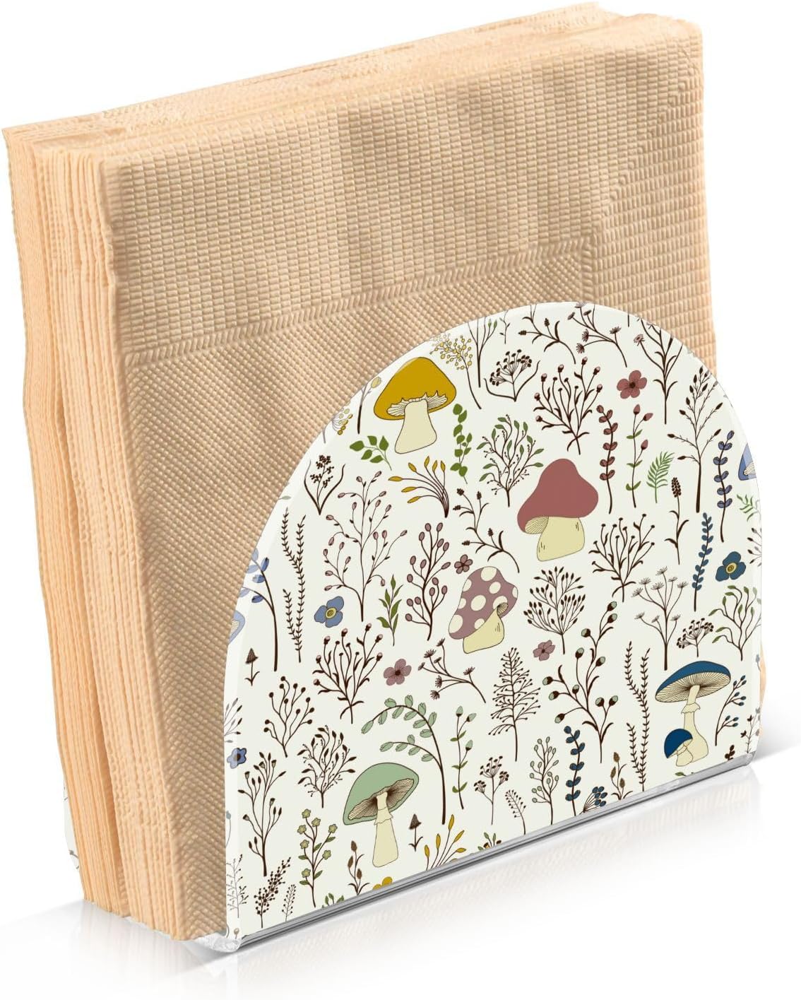 Cute Mushroom Wild Plant Napkin Holder for Table Paper Napkins Holder Acrylic Tissue Dispenser Kitchen Dining Room Bathroom Party Car Decor