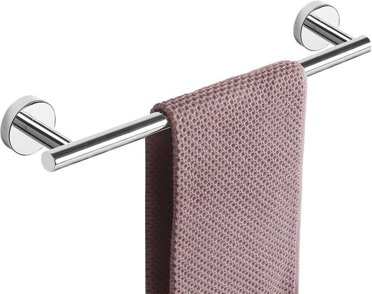NearMoon Bath Towel Bar, Bath Accessories Thicken Stainless Steel Shower Towel Rack for Bathroom, Towel Holder Wall Mounted (1 Pack, Chrome Finish, 18 Inch)