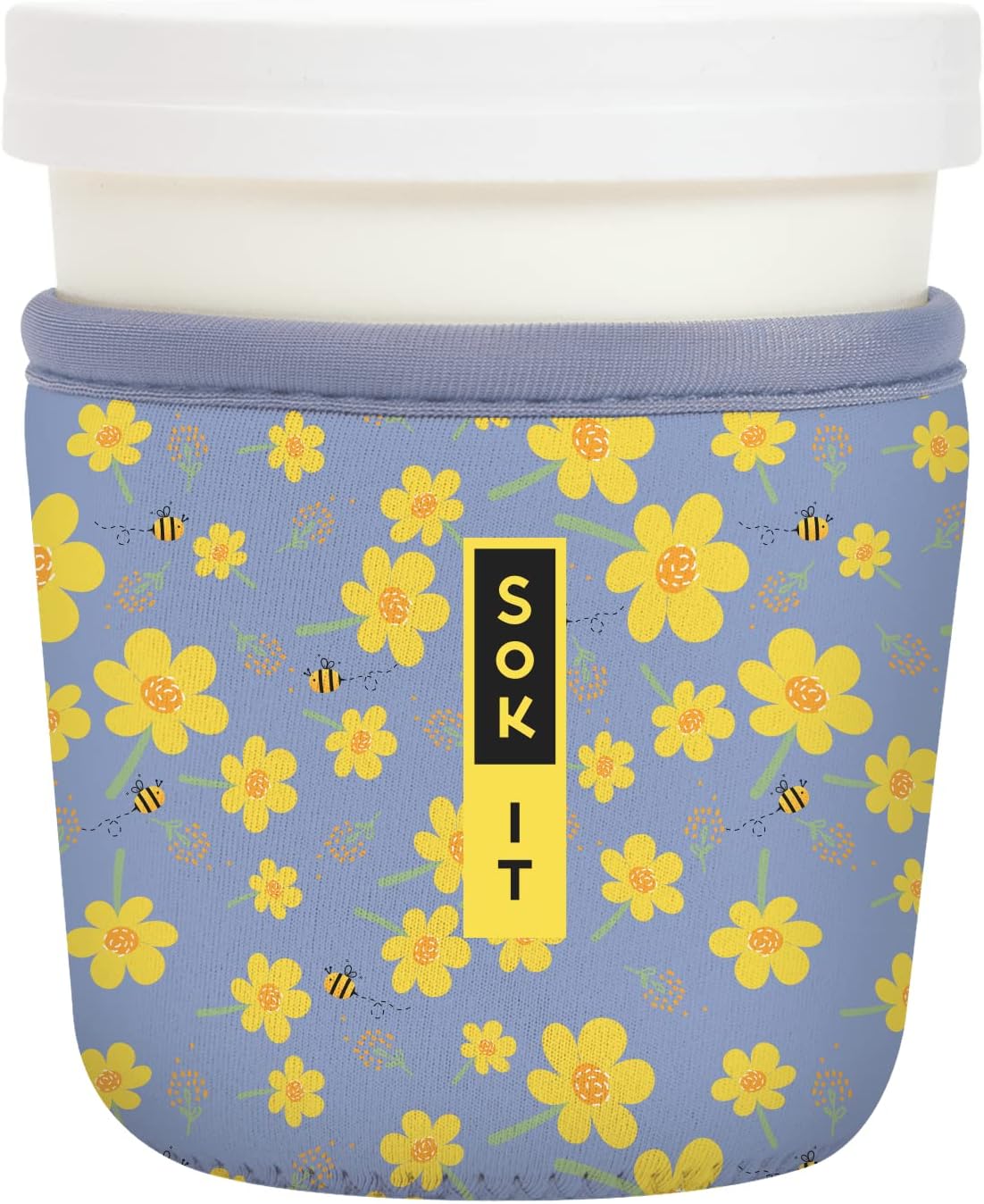 Sok It IceCreamSok Insulated Neoprene Cover (Lavender Honey, Tapered Ice Cream Pints)