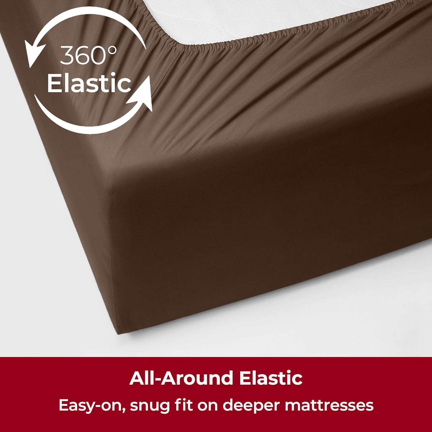 Mellanni Extra Deep California King Sheets - 4 PC Iconic Collection Bedding - Hotel Luxury, Ultra Soft, Cooling Bed Sheets - Wrinkle, Fade, Stain Resistant (Cal King, Brown)