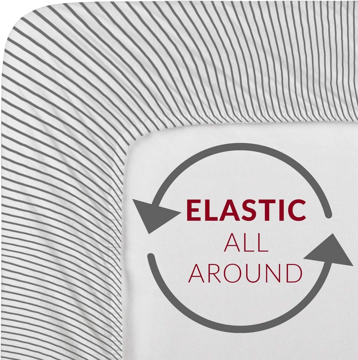 Mellanni Extra Deep Queen Sheets - 4 PC Iconic Collection Bedding - Hotel Luxury, Ultra Soft, Cooling Bed Sheets - Wrinkle, Fade, Stain Resistant (Queen, Pinstripe Gray)