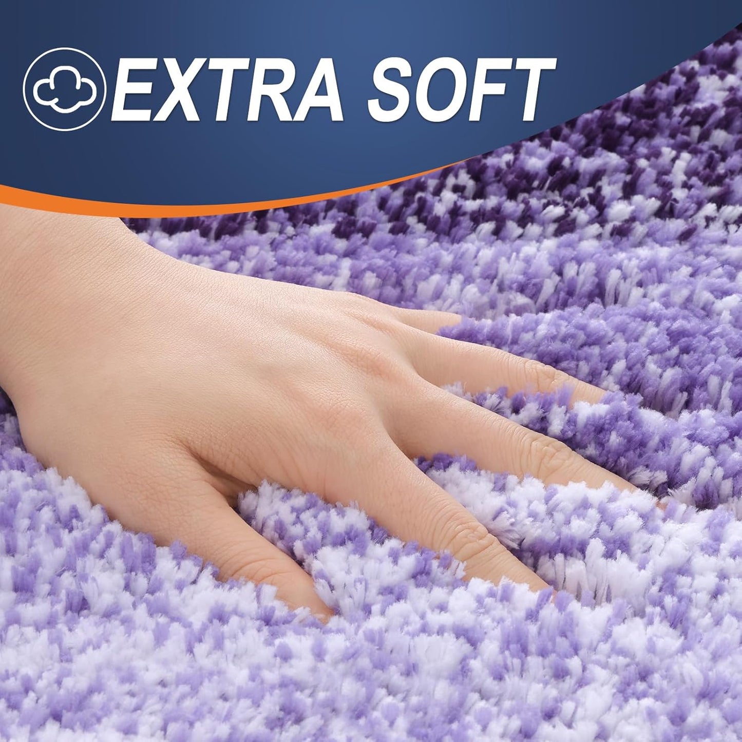 OLANLY Bathroom Rugs Mat 36x24, Extra Soft Absorbent Microfiber Bath Rugs, Rubber Backing, Quick Dry, Machine Washable Bath Mats for Bathroom Floor, Tub and Shower, Home Decor Accessories, Violet