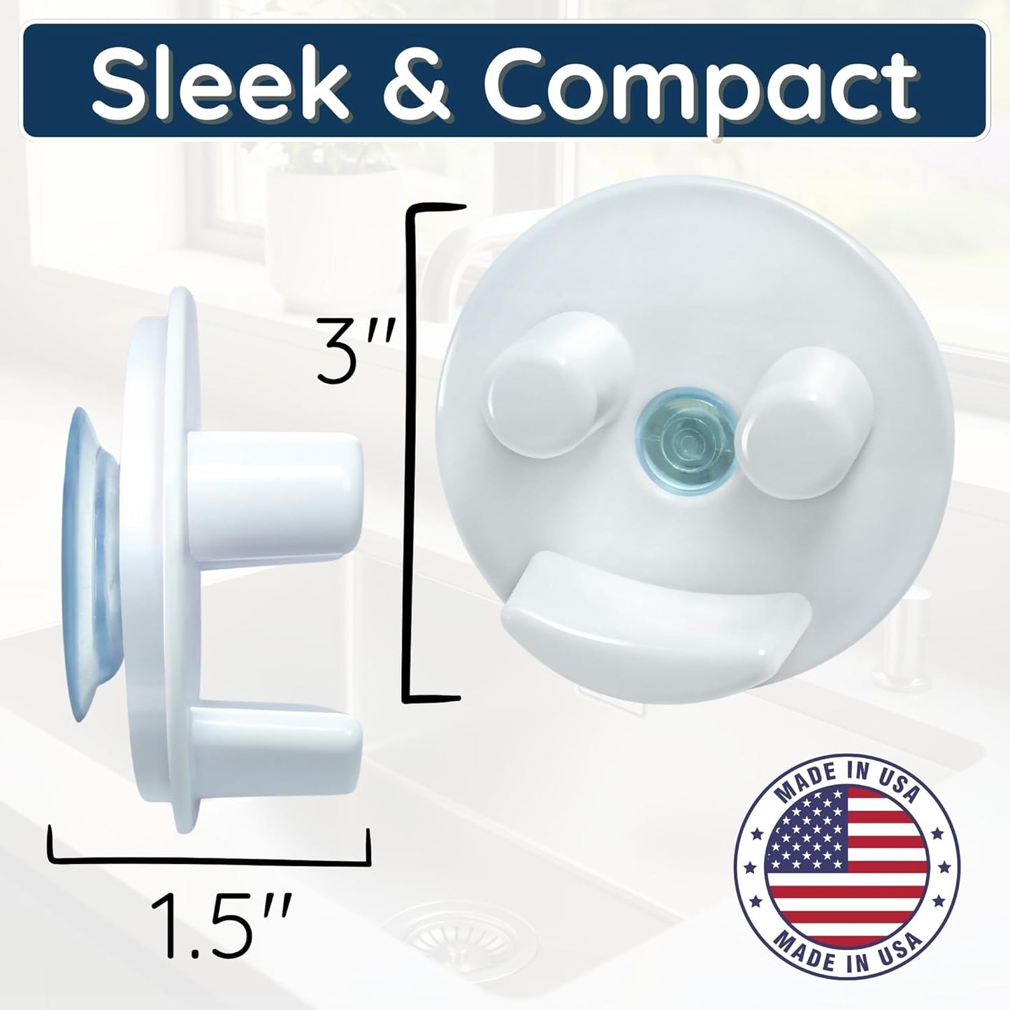 Sponge Daddy Caddy by Storage Theory – Sponge Mommy & Daddy Kitchen Sink Organizer, Universal, Simple Suction Cup Installation, Dishwasher Safe, Keep Sponges Dry, Odor-Free – White, 1 Pack