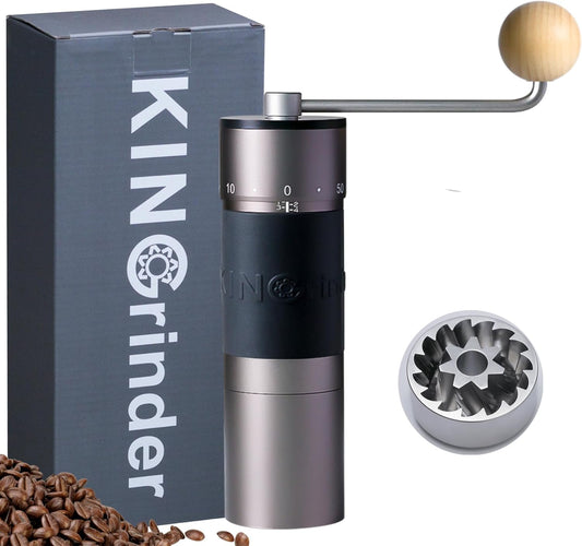 【Famous KOL Recommended】KINGrinder K6 Manual Hand Coffee Grinder with Straight Handle for French Press, Drip, Espresso with Assembly Consistency Stainless Steel Conical Burr Mill, 35g Capacity