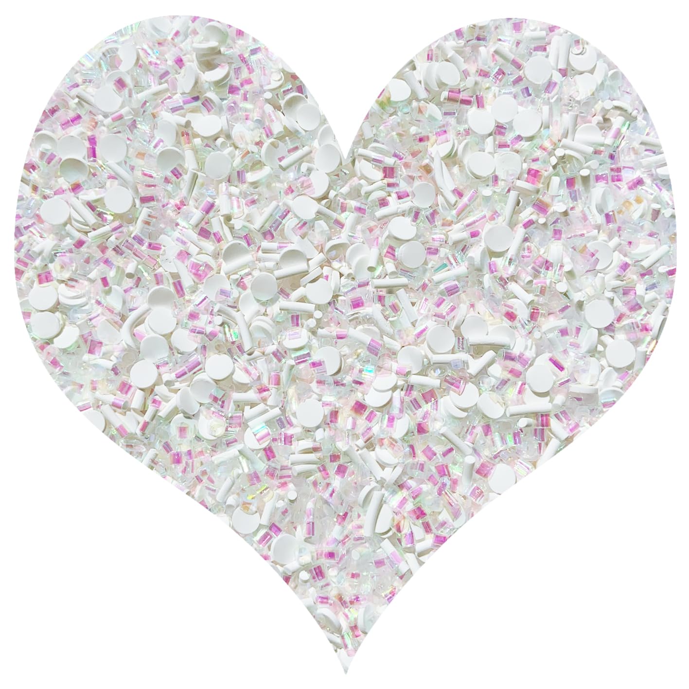 EHOPE Fake Sprinkles Polymer Sprinkles Faux Sprinkles Fake Candy Sprinkles Clay Sprinkles Polymer Clay Slices for Nail Art DIY Crafts Cake Phone Case (50-Guan WhiteRound+Sugar)