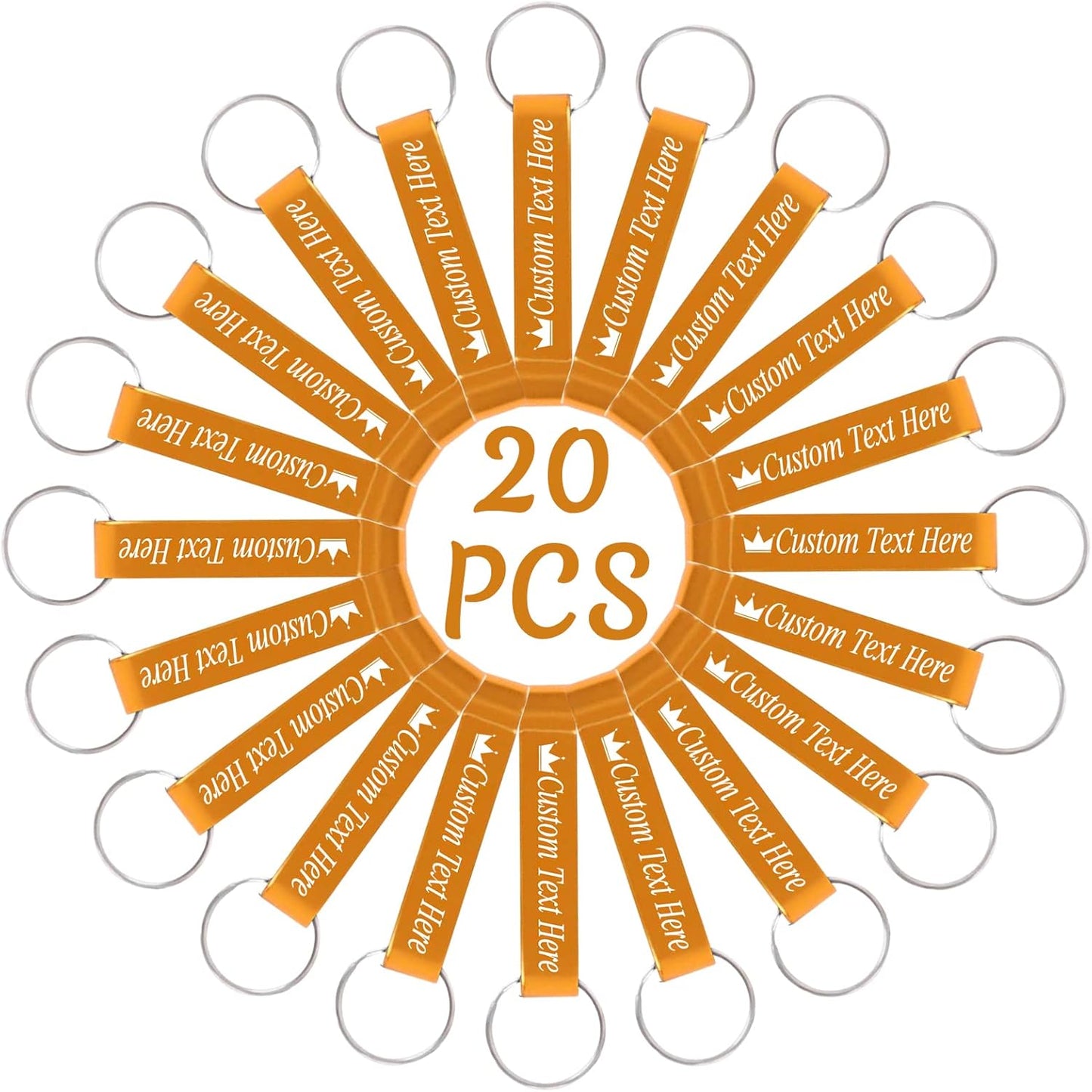 20PCS Personalized Bottle Opener Keychain Bulk Custom Beer Bottle Opener with Logo Text Engraved Wedding Bottle Opener Favors Customized Gifts for Guests Baby Shower Birthday Party-Gold