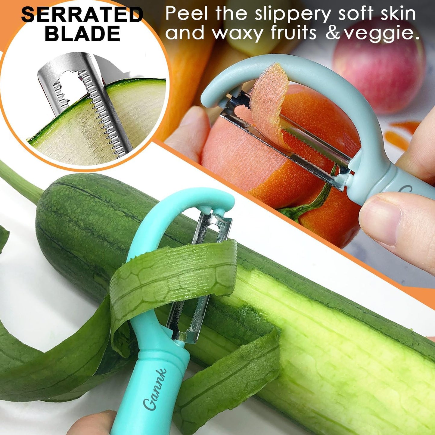 GANNK Vegetable Potato Peelers for Kitchen, Y Peeler for Apple Fruit Carrot Zucchini Cucumber Potatoes, Good Grip Veggie Peeler Makes Peeling Very Easy