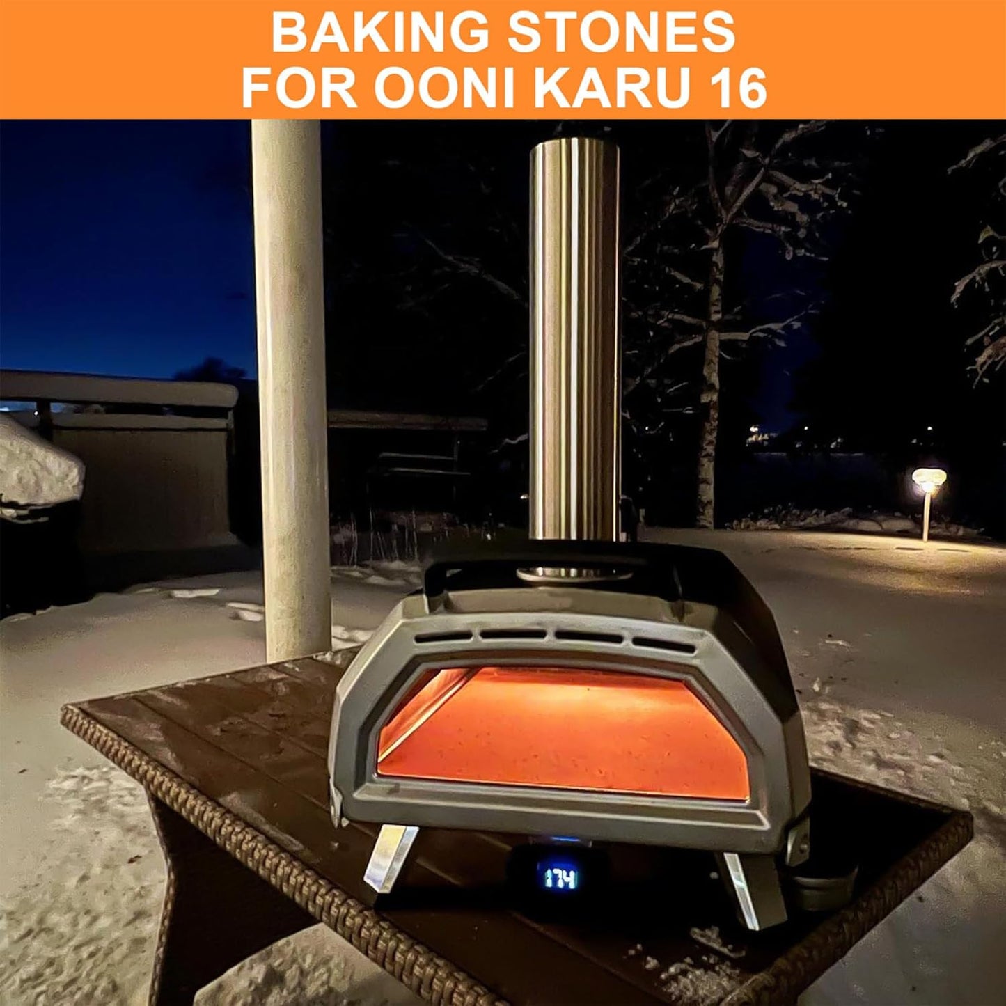 SafBbcue Cordierite Stone Baking Board for Ooni Karu16 Pizza Oven - Superior Quality for Pizza Lovers and Cooking Enthusiasts! Ideal Gift for Fathers and Husbands, Beige