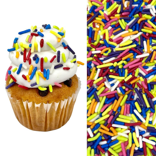 Manvscakes, Natural Rainbow Sprinkles, No Artificial Dyes, Gluten Free, Nut Free, 3 ounces, Cake Decorations, Cupcake Sprinkle Blend, Baking, Birthday Cake, Ice Cream Topping