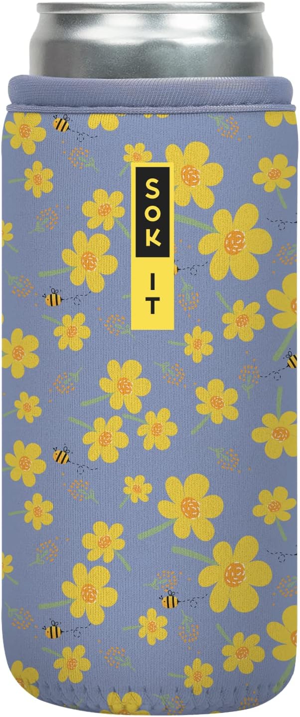 Sok It CanSok Sleeve for Beer & Soda Insulated Neoprene Cover (Lavender Honey, 12oz Slim Can Sleeve)