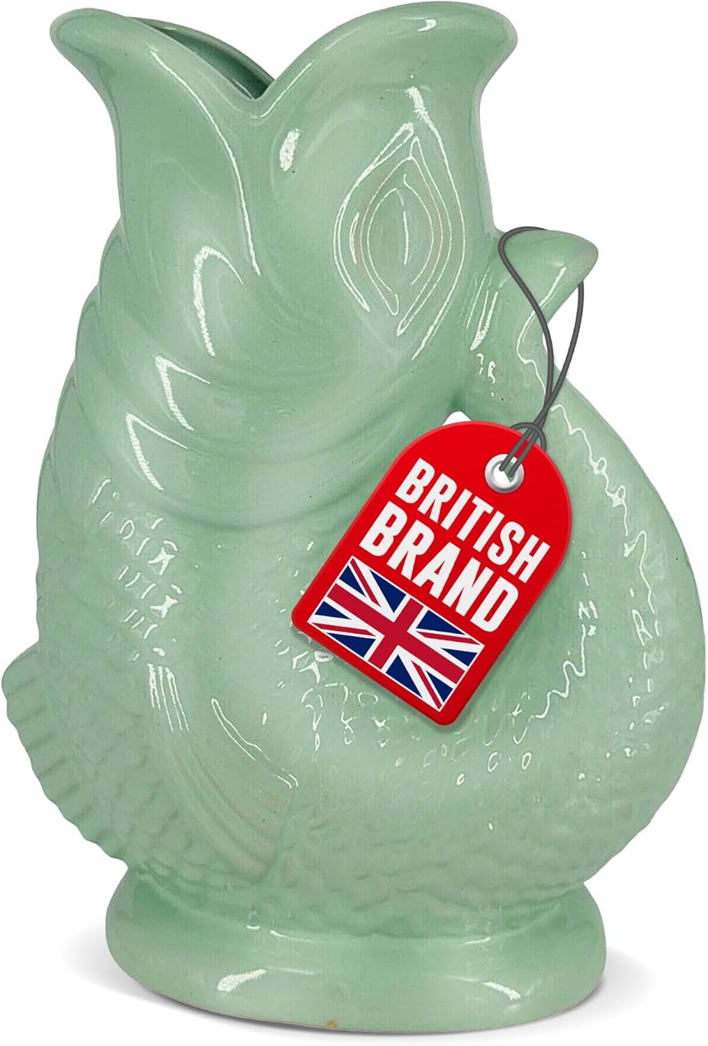 Gurgle Glug Jug The Bubble Jug® Duck Egg 50 fl oz 1.5L Litre Extra Large Pitcher - Fish Shaped Jug - Decorative Ceramic Glugging Cocktail, Water and Gin Vase and Gurgling Carafe Pot