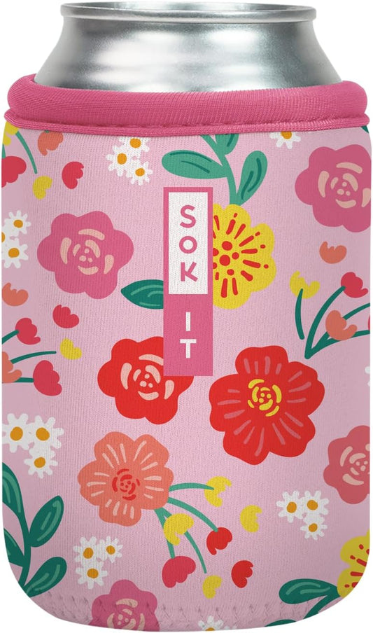 Sok It CanSok Sleeve for Beer & Soda Insulated Neoprene Cover (Bloom Your Way, 12oz Can Sleeve)