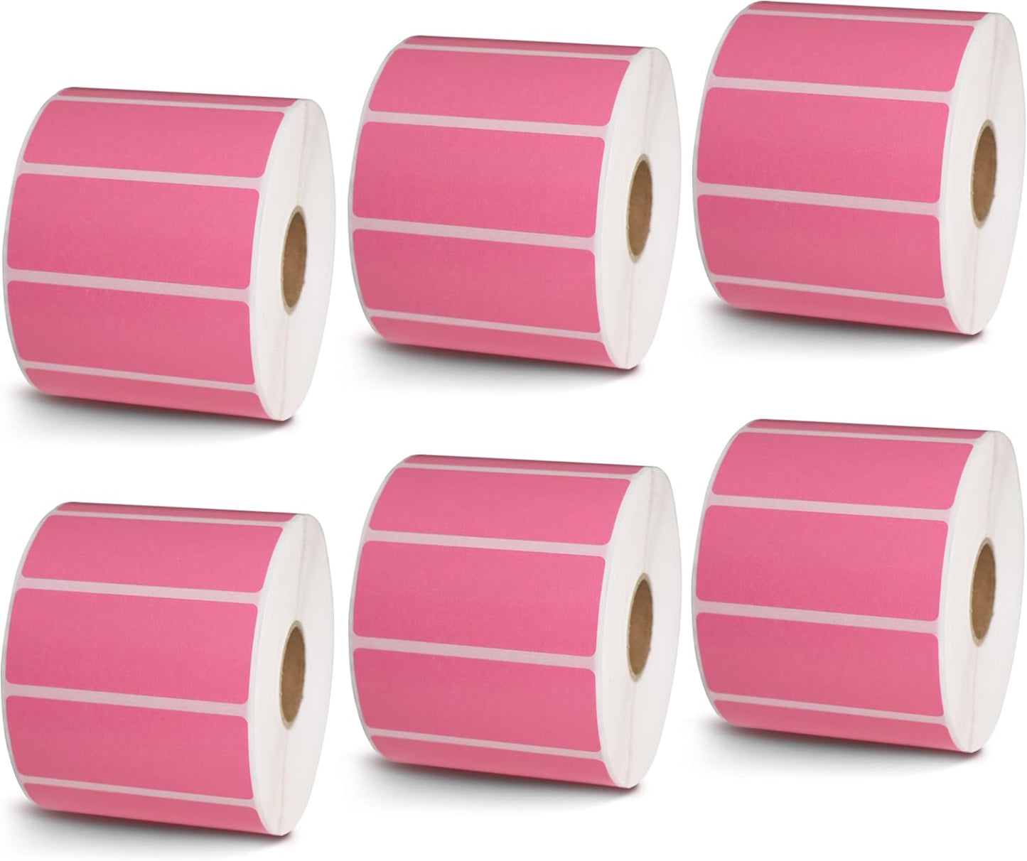 BETCKEY - 2.5" x 1" Multipurpose & Barcode Labels Compatible with Zebra & Rollo Label Printer,Premium Adhesive & Perforated[Pink, 6 Rolls, 8280 Labels]