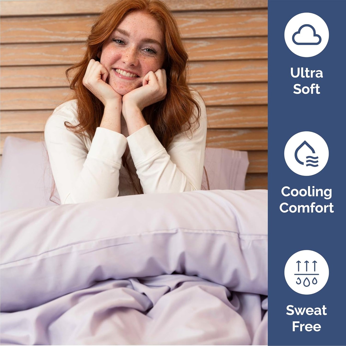 Queen Size 4 Piece Sheet Set - Comfy Breathable & Cooling Bed Sheets Set - Hotel Luxury Bedding for Women, Men, Kids, Teens, Boys & Girls - Deep Pockets, Soft, Wrinkle Free - Oeko-Tex - Light Lavender