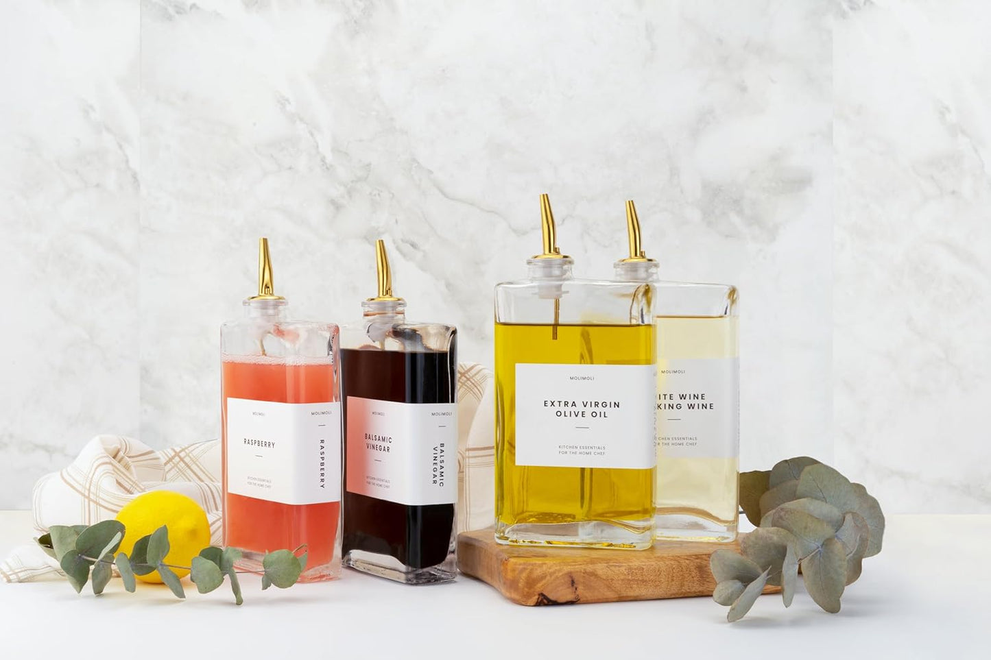 Molimoli Pour Spout Made of Stainless Steel with Automatic Anti-Oxidation Mechanism, Bottle Pourers for Alcohol and Liquor, Olive Oil Dispenser Spout, Wine Pourer Spout,Pack of 4,Gold