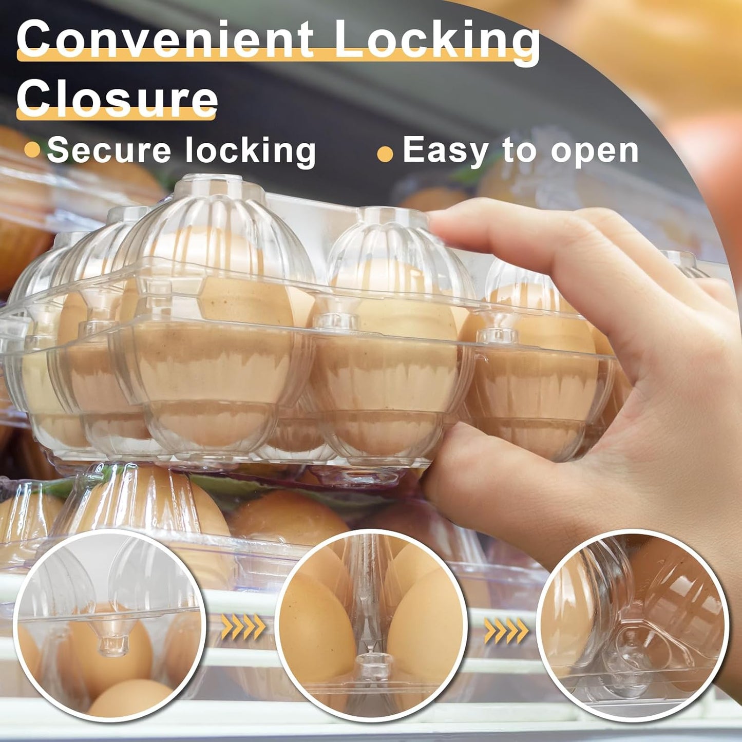 Egg Cartons 18 Count - 40 Pack Egg Cartons Cheap Bulk - 3x6 Grids Plastic Egg Carton for Fresh Eggs, Home, Farmers Market (Medium)