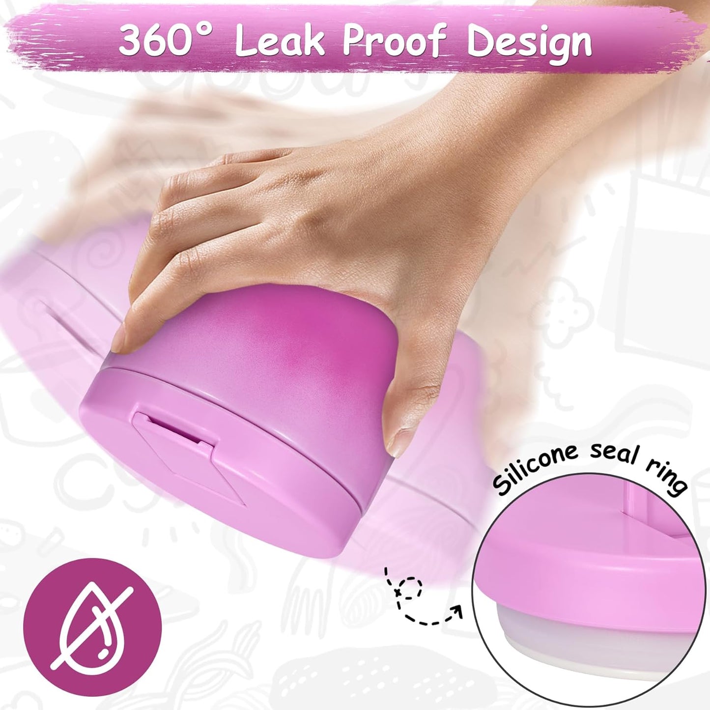 12oz Insulated Vacuum Food Jar with Buckle Lid Wide Mouth Soup Thermo for Hot Food Kids Leakproof Stainless Steel Lunch Container (Gradient Purple, 12OZ)