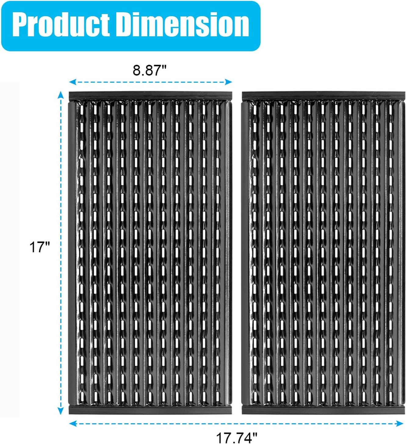 17" Grill Grates for Charbroil Performance TRU-Infrared/Amplifire 2 Burner 463633316 463655621 Gas Grill,Emitter Plates for CharBroil G327-1100-W1 Replacement Parts, 2 Pack
