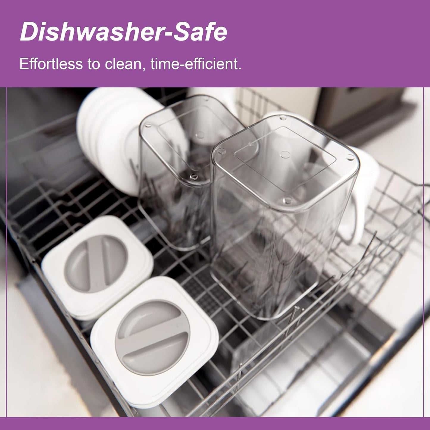 Amazing Abby - Carol - Acrylic Canister (4-Piece Set), 48/72/96/112-Ounce Capacity, Plastic Airtight Food Container, Stackable, BPA-Free, Shatter-Proof, Perfect for Home and Commercial Use