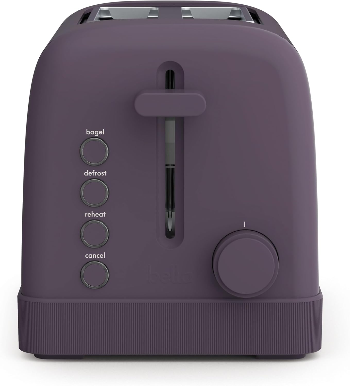 bella 2 Slice Toaster, 6 Setting Shade Control w Reheat, Cancel, Bagel & Defrost Buttons, Removable Crumb Tray, Anti Jam & Auto Shutoff, Auto Centering Guides & Cord Wrap, 900 Watt, Plum