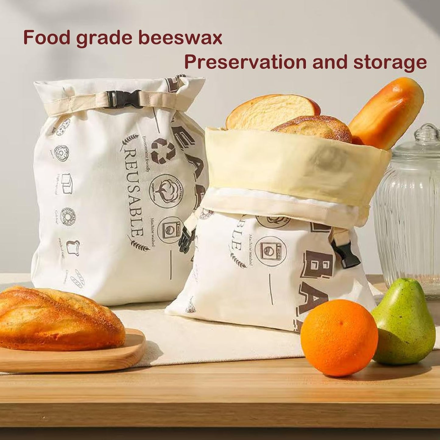 2 Packs Safe Double-Layer Fresh-Keeping Bread Storage Container for Homemade Bread and Sourdough,Eco-Friendly Plastic-free Food Storage | Moisture Lock Technology