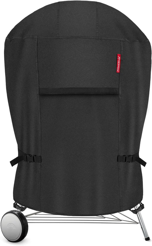 Porch Shield Outdoor Charcoal Kettle Grill Cover 26 inch Waterproof 600D Round Smoker Cover Fits Most Kettle Grill 33" Dia x 38" H, Black