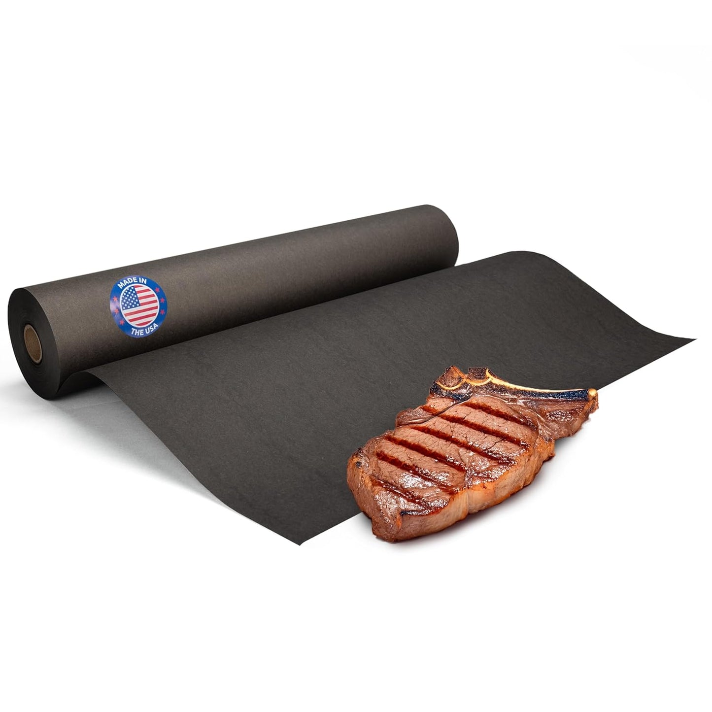 Black Butcher Paper 18" x 2160" (180 feet) - USA-Made Natural Butcher Paper Roll for Meat and Fish - Uncoated, Unwaxed & Food-Grade Material for Grilling - BBQ Papers for Smoking by IDL Packaging