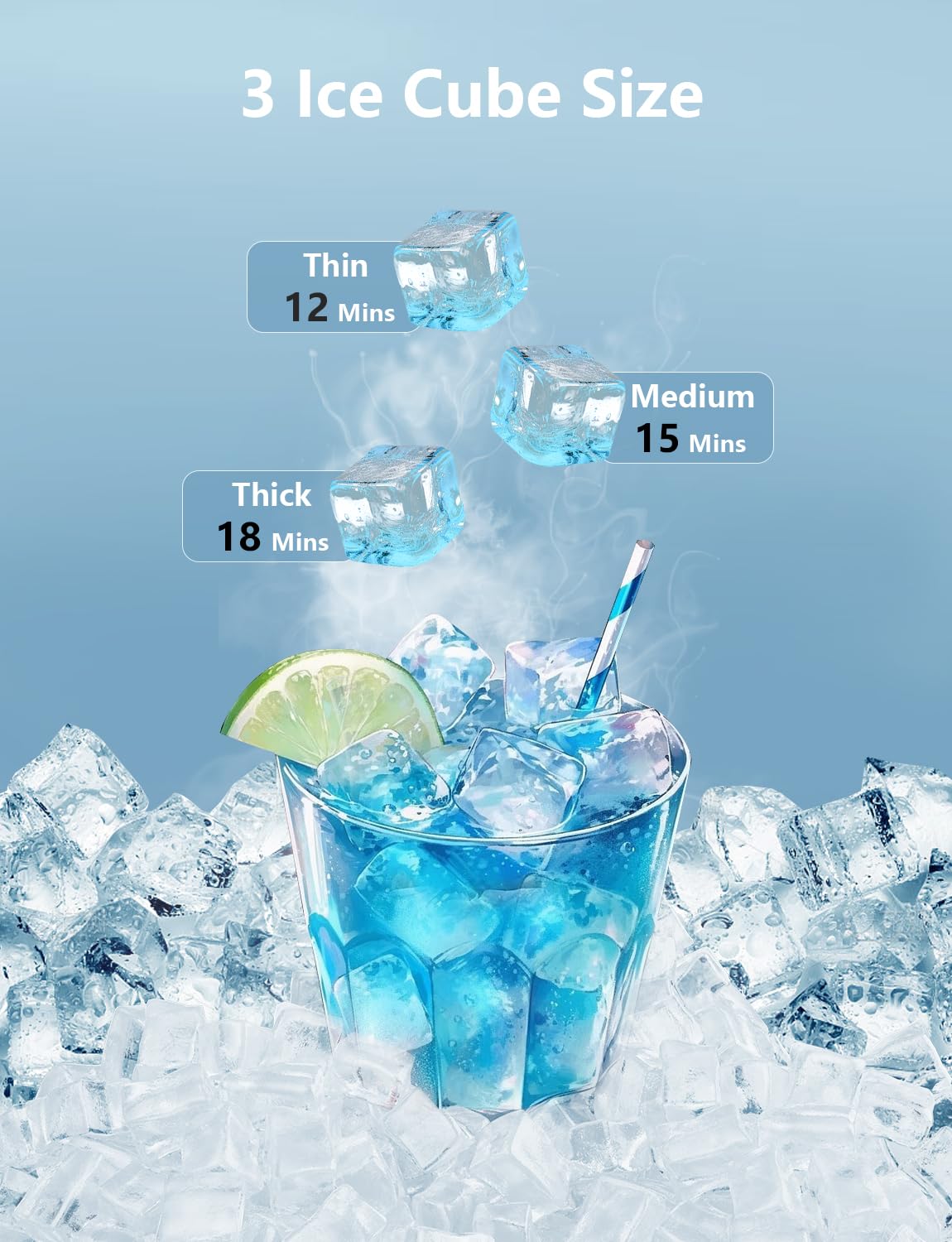 Commercial Ice Maker Machine, 200LBS/24H Under Counter Ice Maker with 35LBS Ice Storage,Stainless Steel Freestanding Ice Maker for Restaurant, Home, Bar, Office, Party, Outdoor Activities