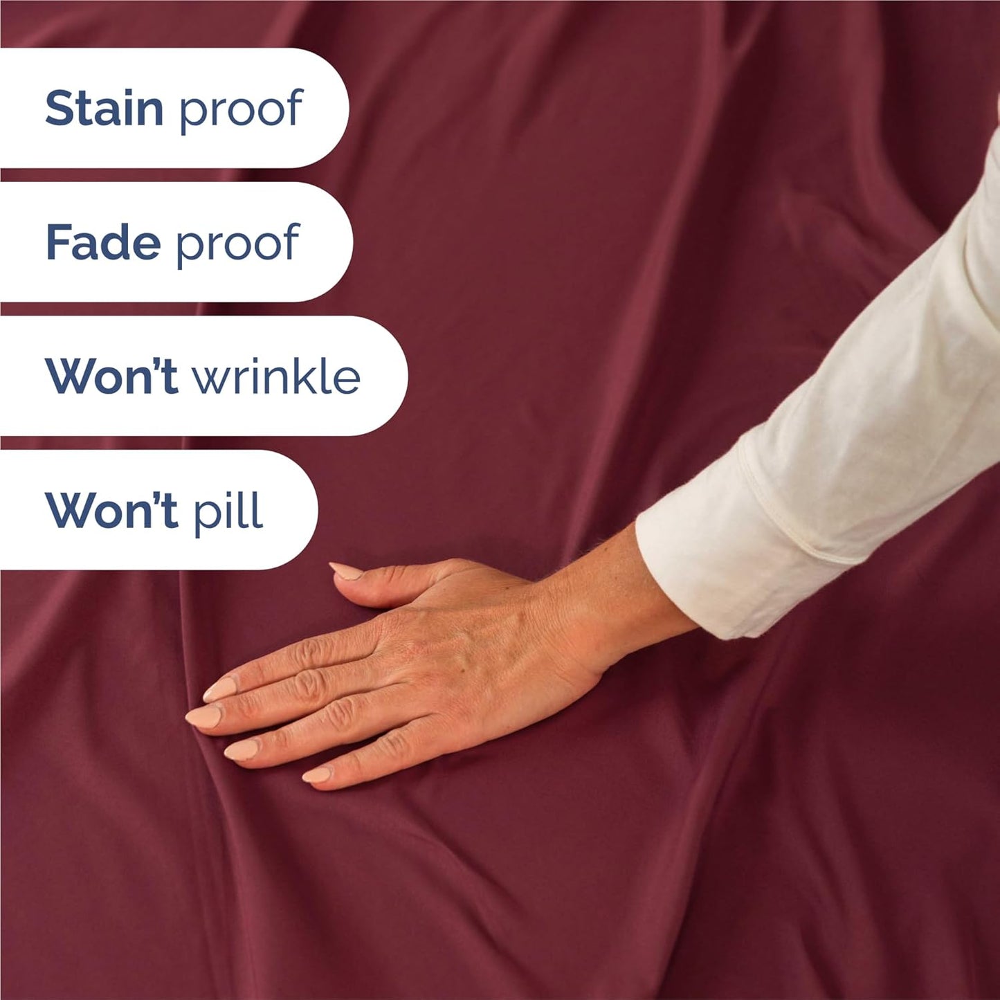 Split King Size 5 Piece Sheet Set - Comfy Breathable & Cooling Bed Sheets Set - Hotel Luxury Bedding for Women, Men, Kids, Teens, Boys & Girls - Deep Pockets, Soft, Wrinkle Free - Oeko-Tex - Burgundy