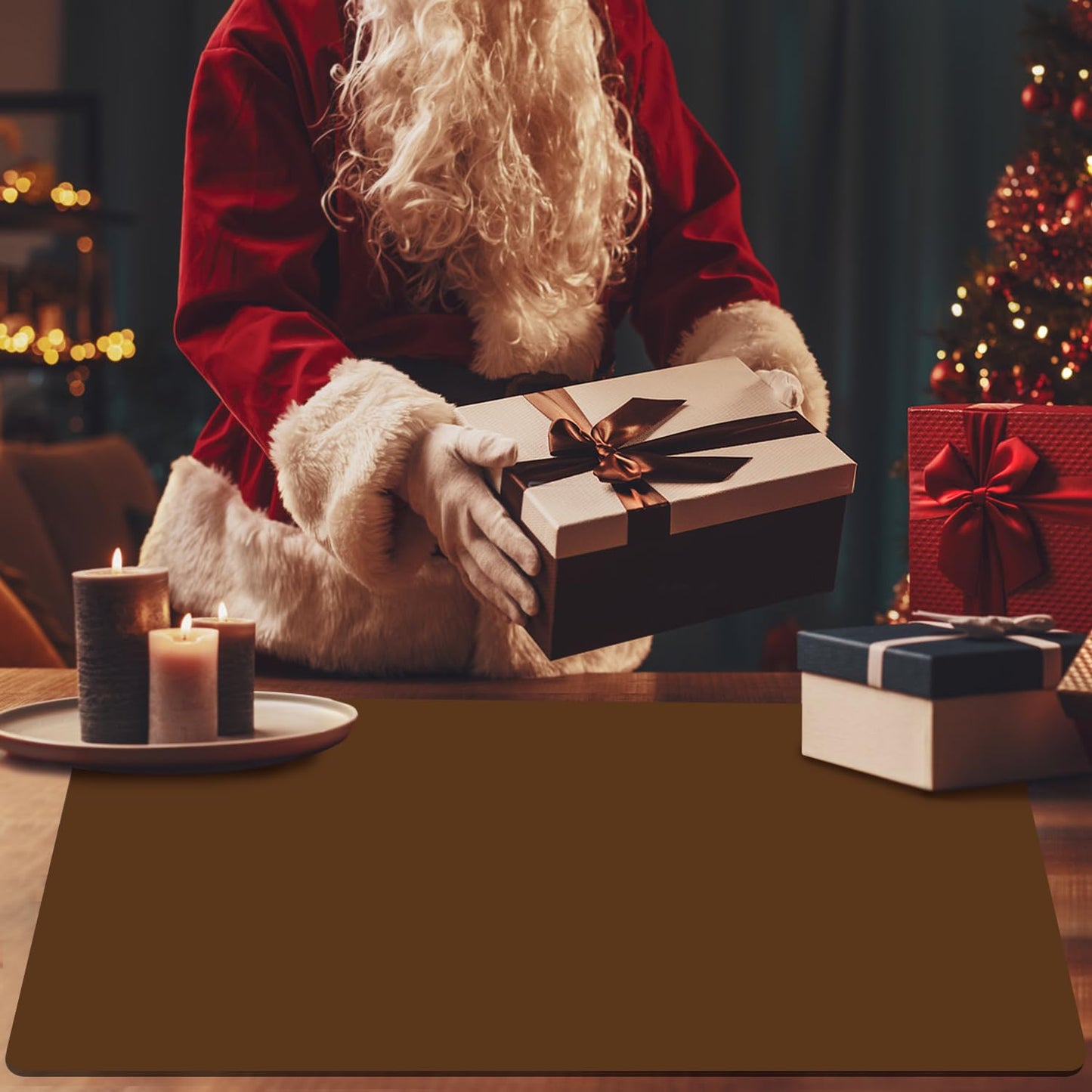 Extra Large Silicone Mat, Kitchen Counter Mat Placemats for Kids Silicone Mats for Countertop, Nonstick Silicone Table Mat for Baking Pastry Crafts Heat-Resistant Silicone Pad, 27.6'' x 19.7'', Coffee