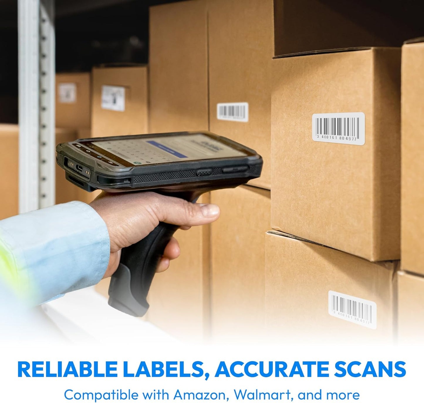 2x1 Direct Thermal Label, Barcode Address Mailing Name Shipping Labels, Perforated Thermal Stickers, Multipurpose, Commercial Grade for Thermal Printer, Strong Adhesive, 1310/Roll, 4 Rolls